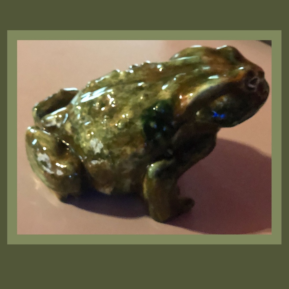 Vintage Collector Hand Painted Glazed Ceramic Toad
